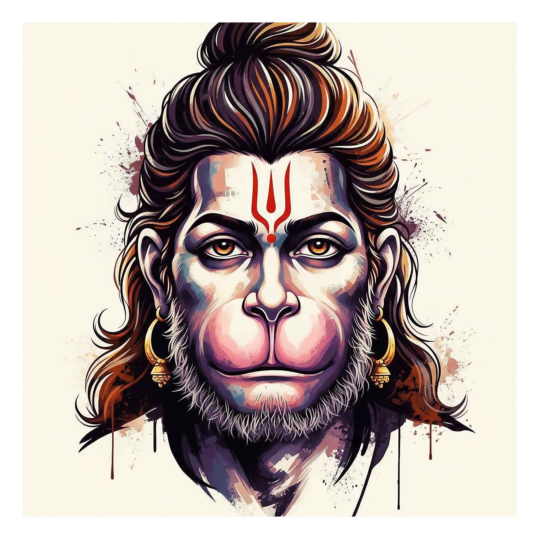 Divine Hanuman Art - GZ Studio Spiritual Decor(0013) - Photo Print
