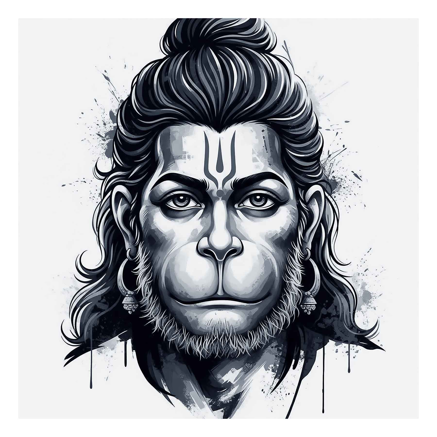 Divine Hanuman Art - GZ Studio Spiritual Decor(0014) - Photo Print