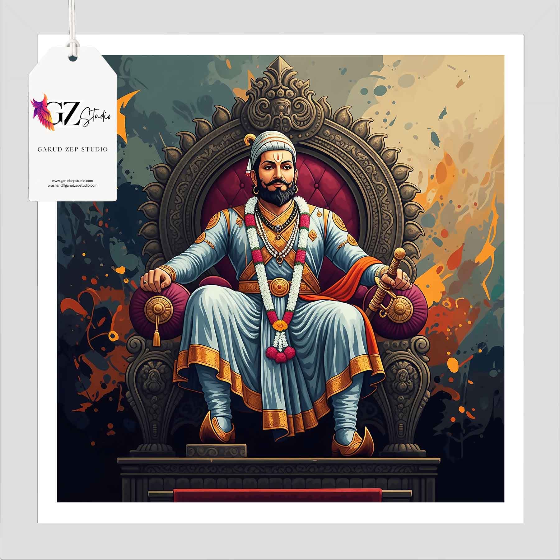 Majestic Chhatrapati Shivaji Maharaj Art - GZ Studio Heritage Collection(0015)