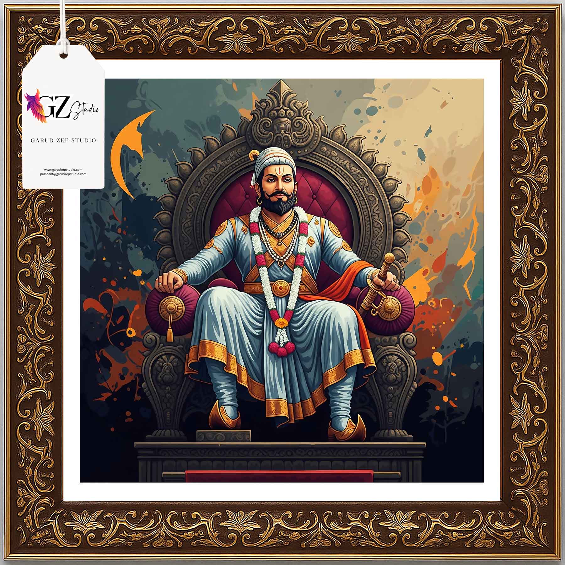 Majestic Chhatrapati Shivaji Maharaj Art - GZ Studio Heritage Collection(0015)