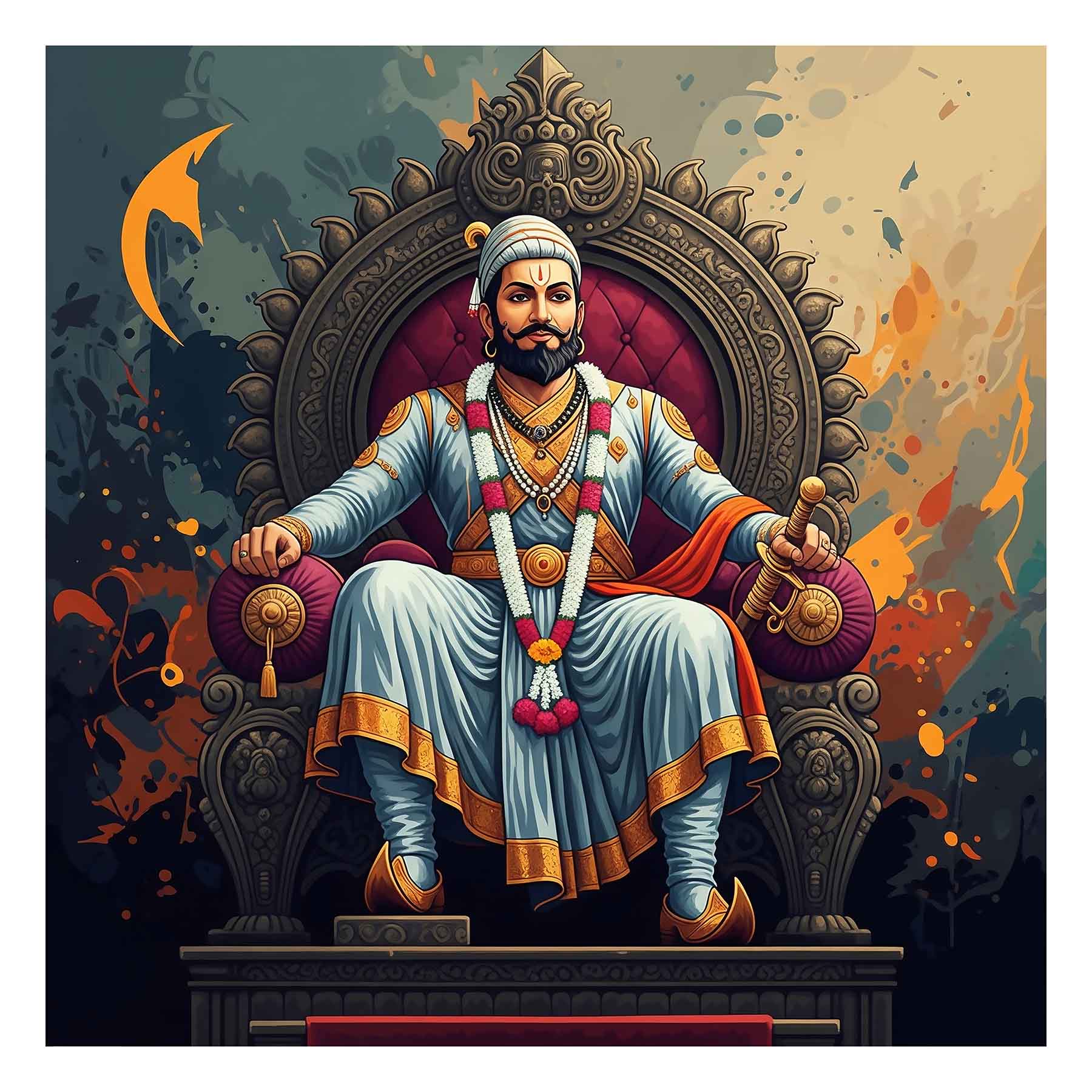Majestic Chhatrapati Shivaji Maharaj Art - GZ Studio Heritage Collection(0015) - Photo Print