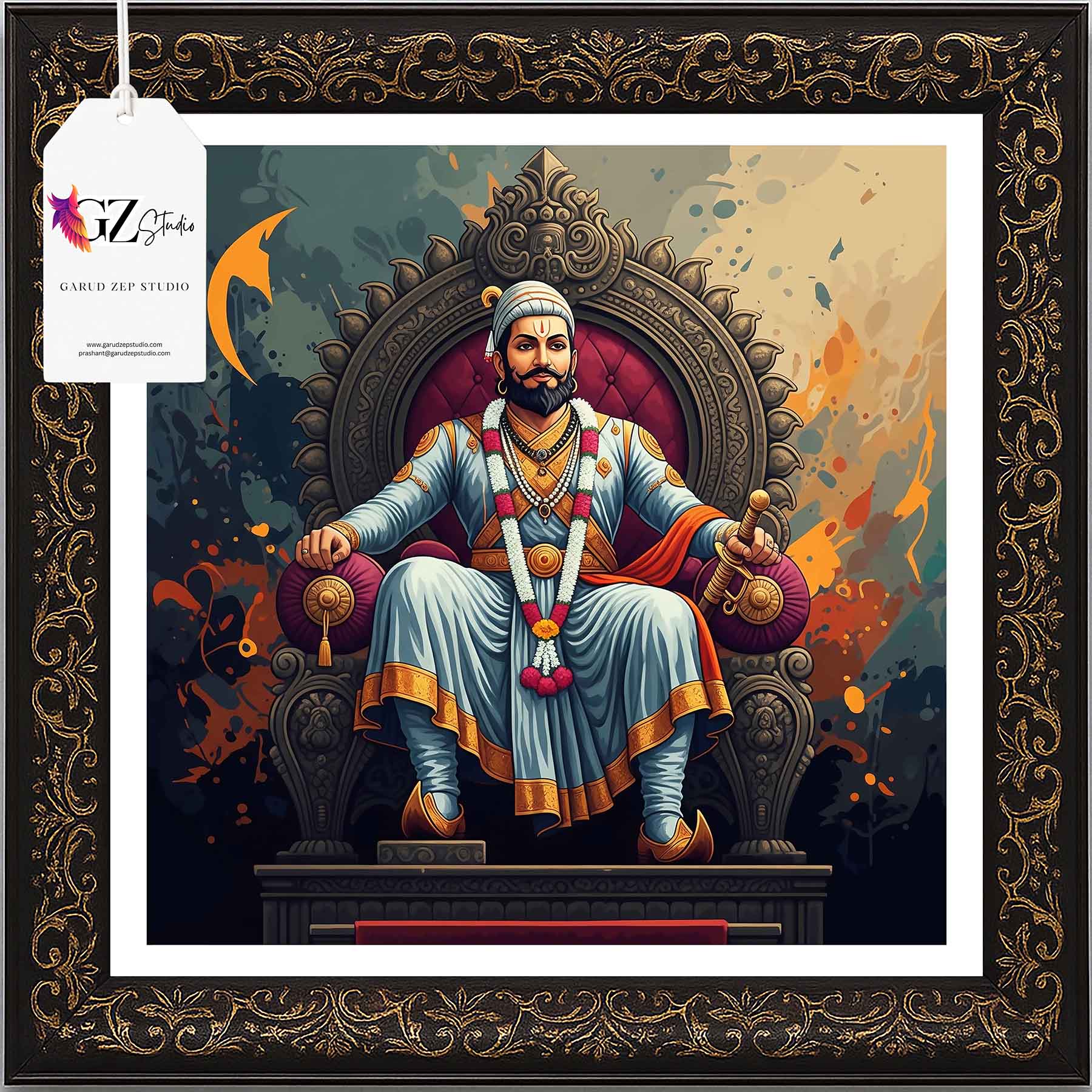 Majestic Chhatrapati Shivaji Maharaj Art - GZ Studio Heritage Collection(0015)