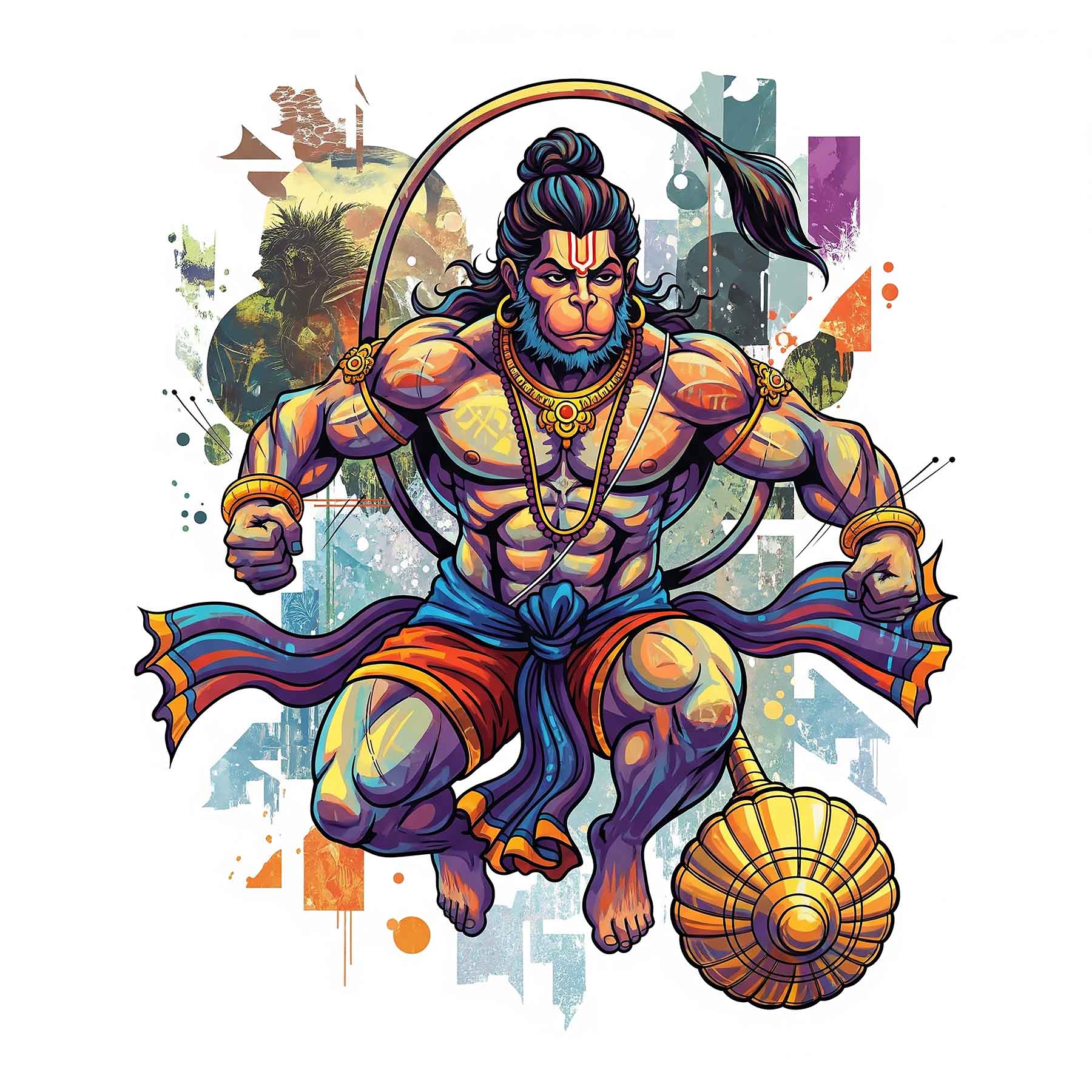 Divine Hanuman Art - GZ Studio Spiritual Decor(0018) - Photo Print