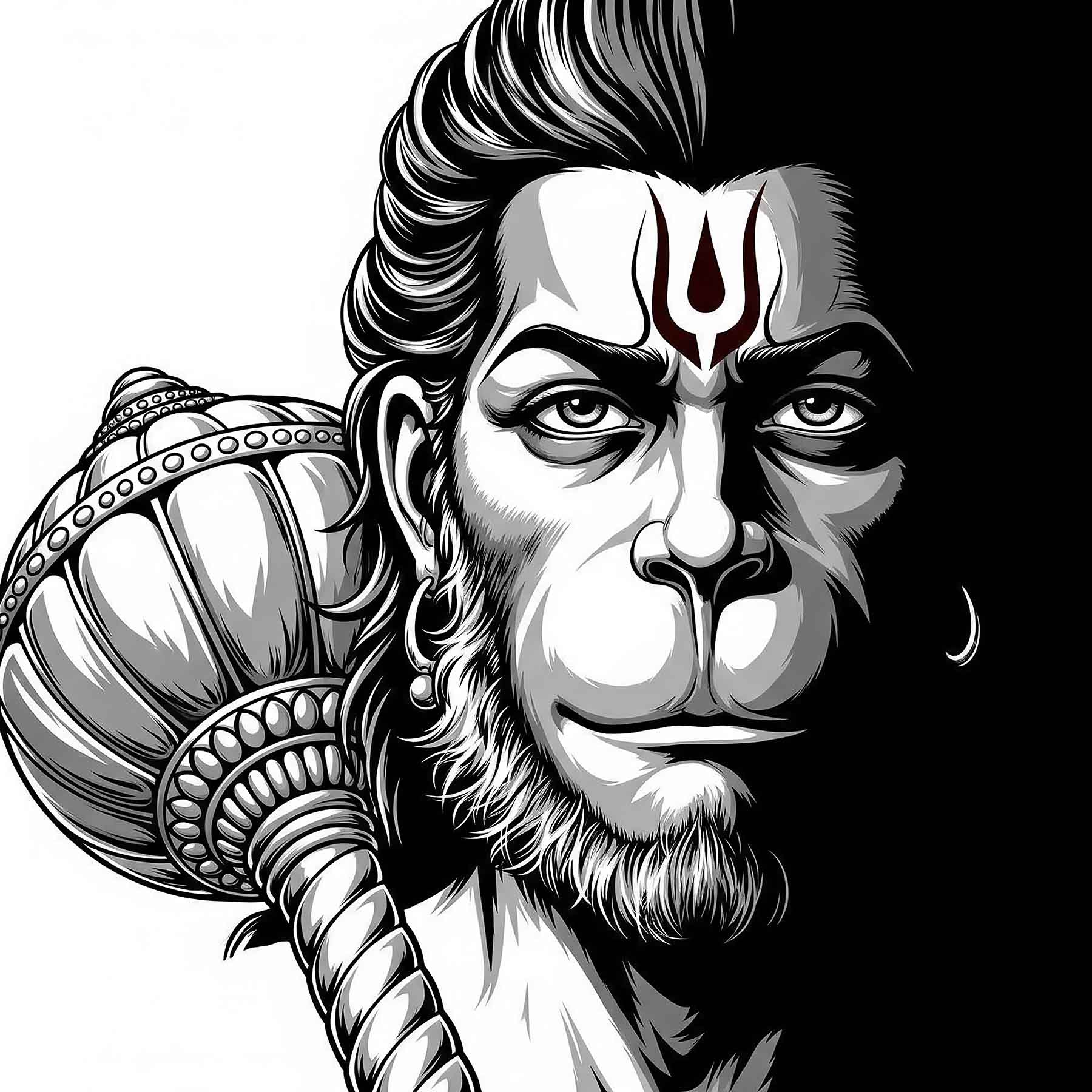 Divine Hanuman Art - GZ Studio Spiritual Decor(0021) - Photo Print