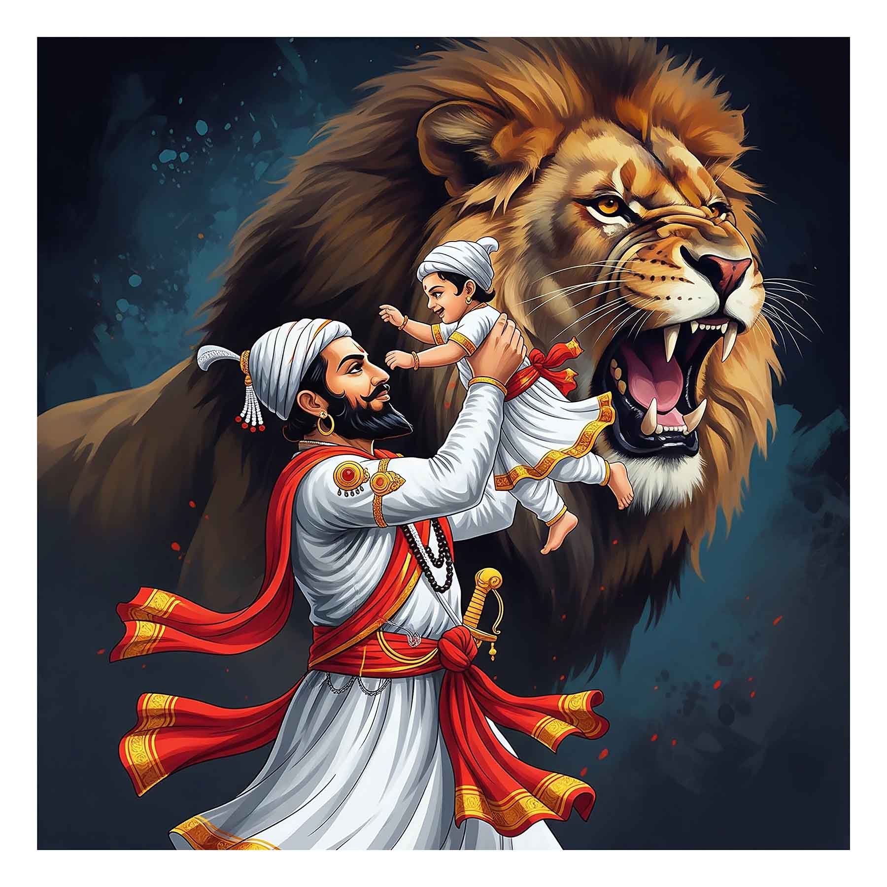 Chhatrapati's Roar: A Tribute to Maratha Valor(009) - Photo Print