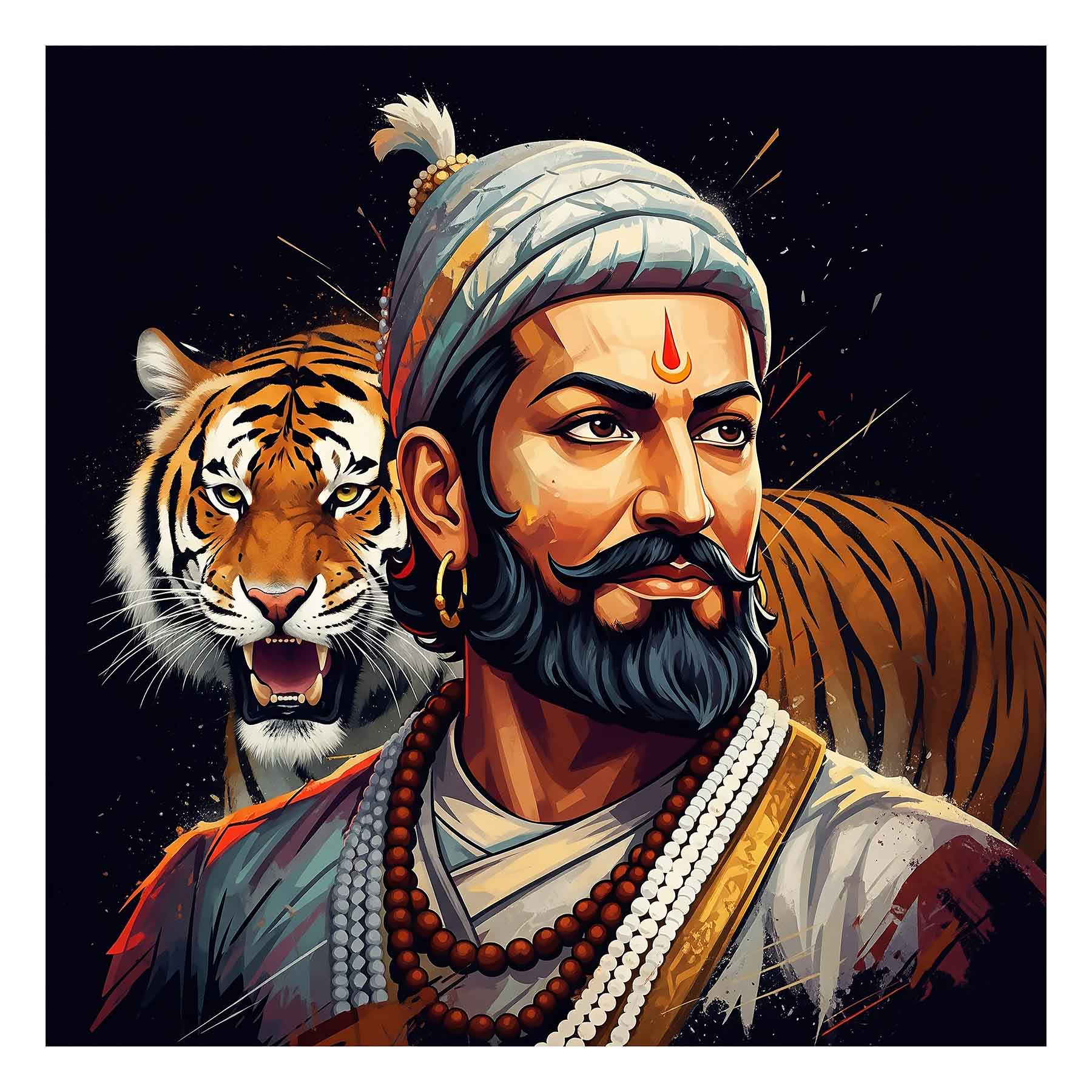 Chhatrapati's Roar: A Tribute to Maratha Valor(0011) - Photo Print