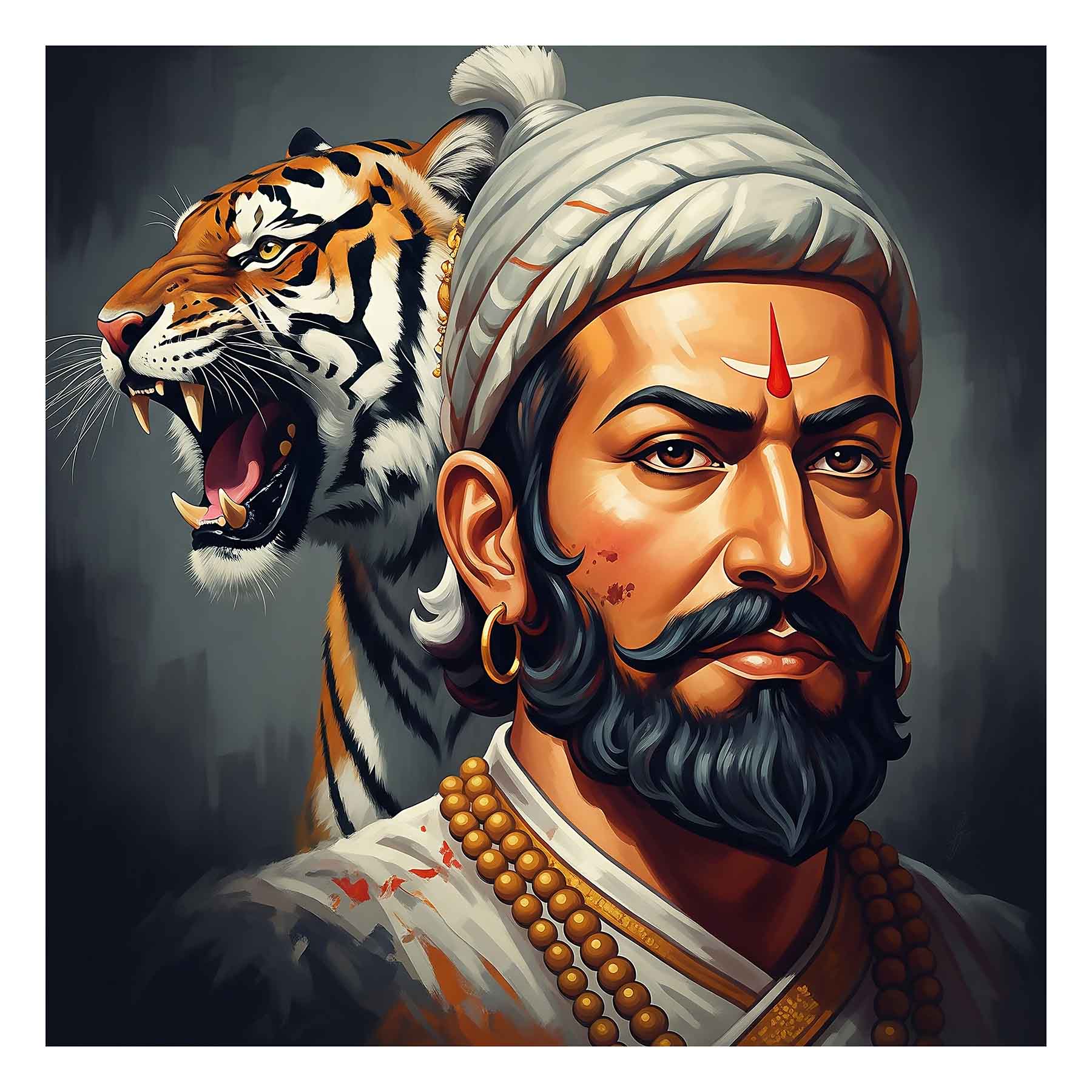 Chhatrapati's Roar: A Tribute to Maratha Valor(0012) - Photo Print