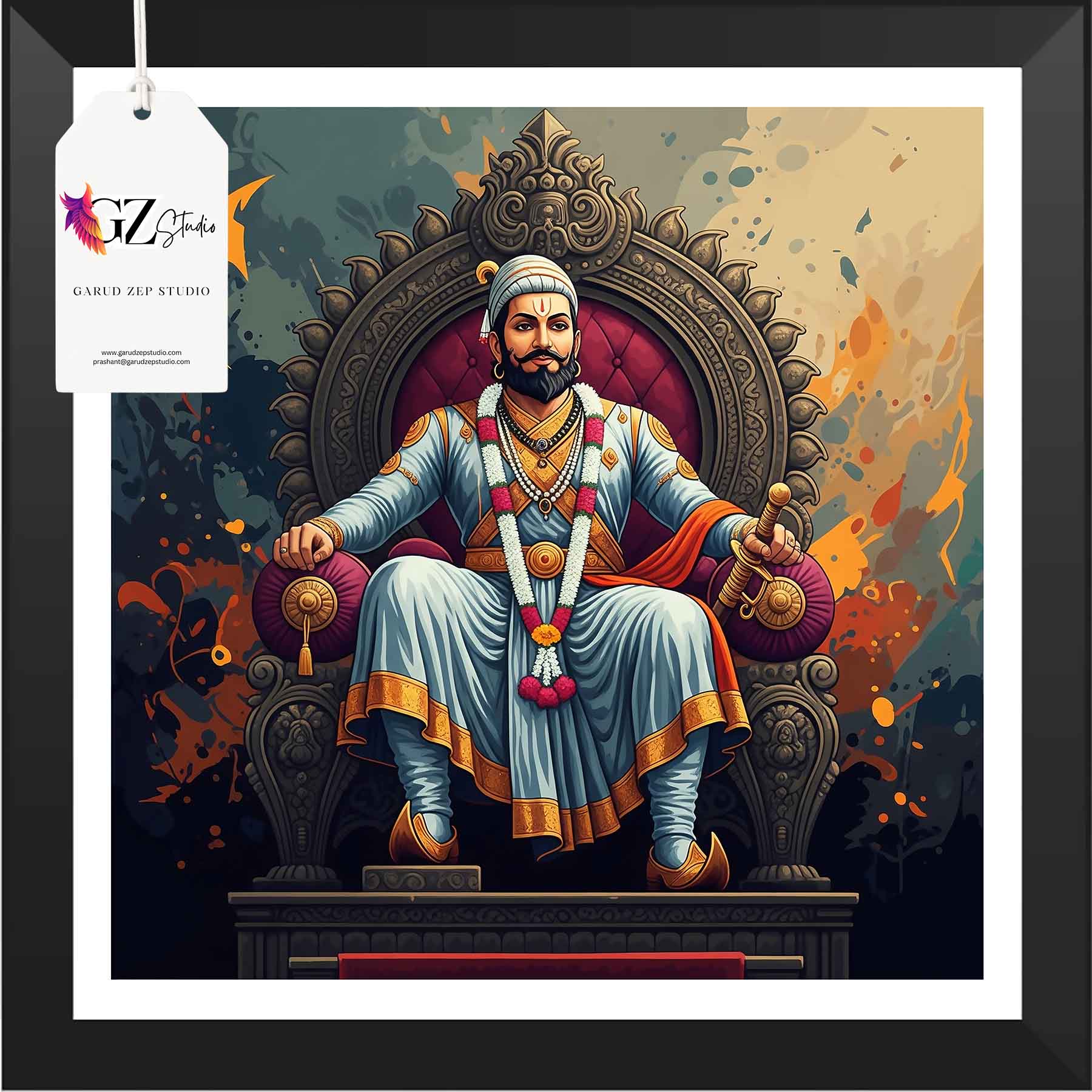 Majestic Chhatrapati Shivaji Maharaj Art - GZ Studio Heritage Collection(0015)