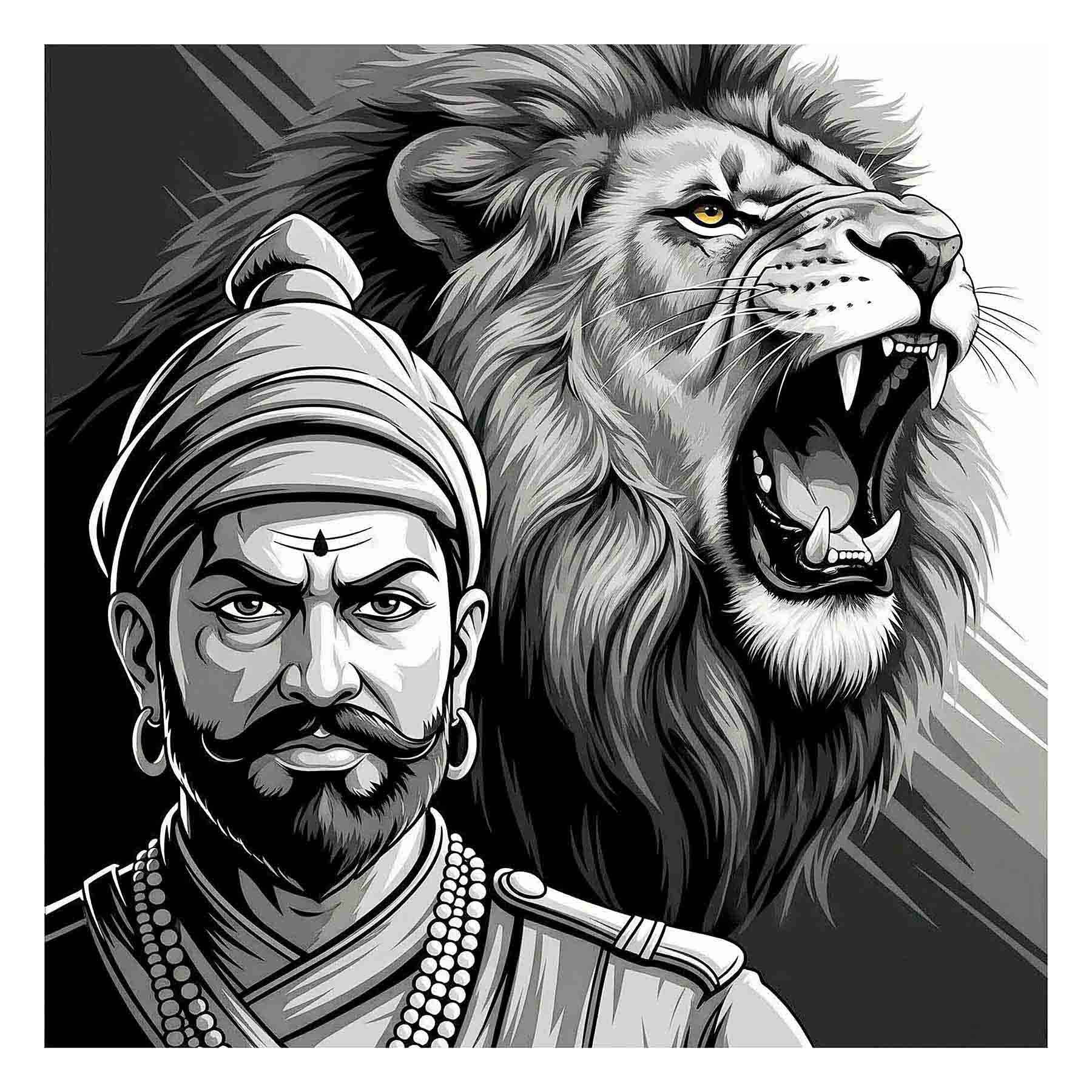 Chhatrapati's Roar: A Tribute to Maratha Valor(001) - Photo Print