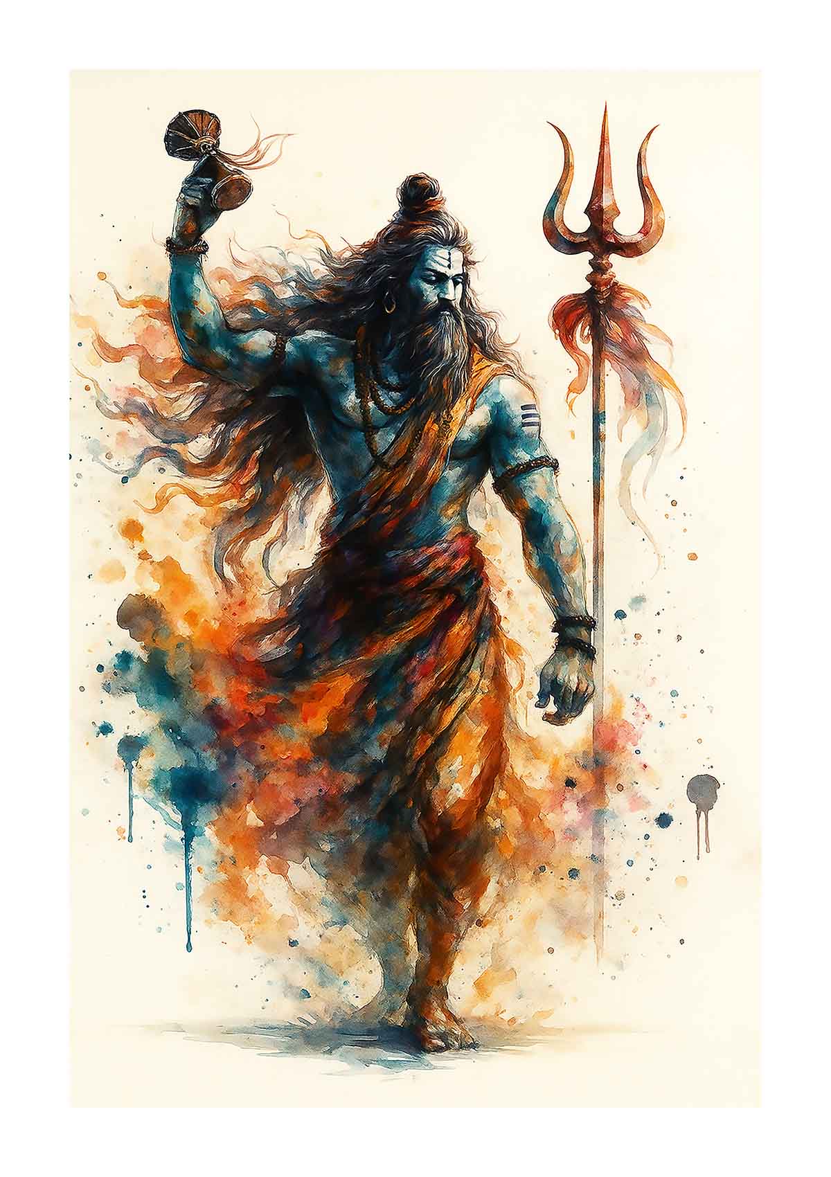 Lord Shiva's Cosmic Power - Abstract Divine Art(0037) - Photo Print