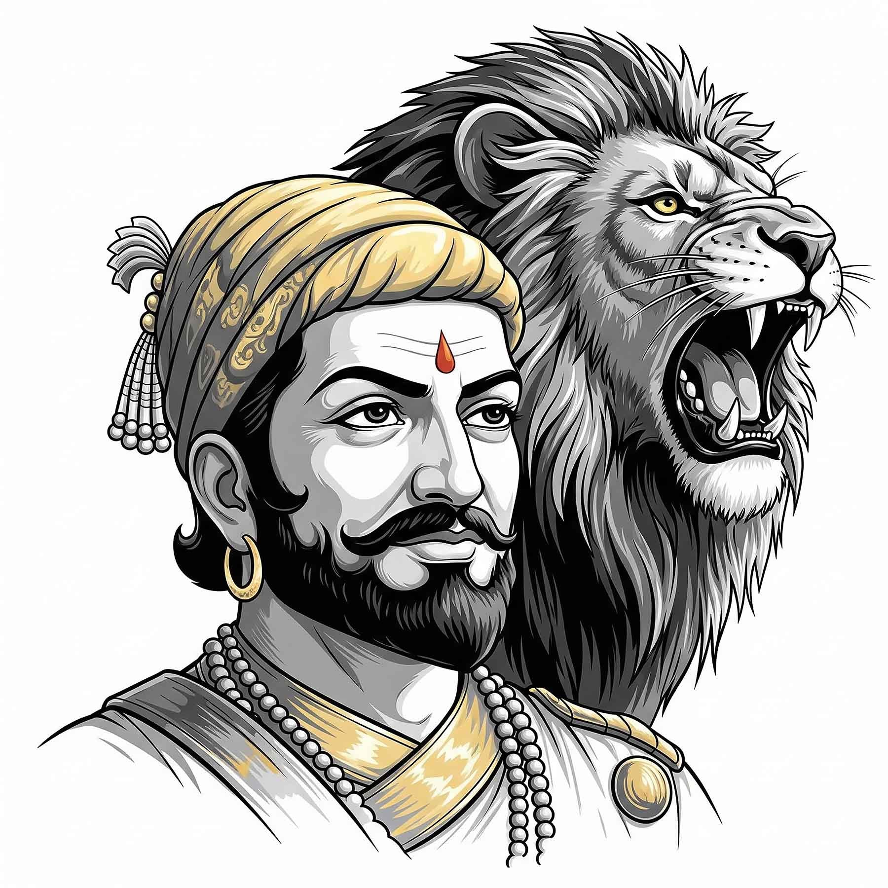 Chhatrapati's Roar: A Tribute to Maratha Valor(003) - Photo Print