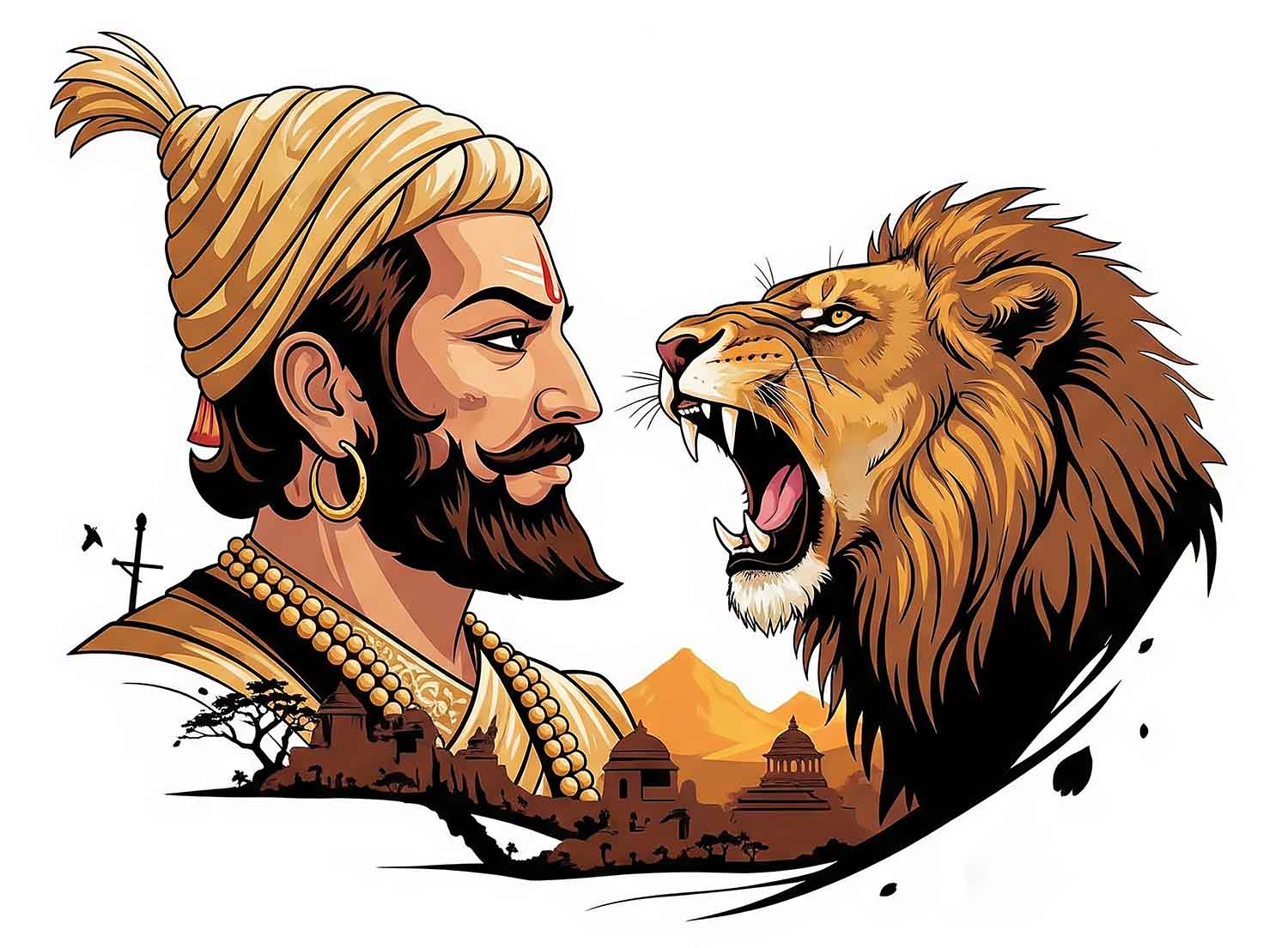 Chhatrapati's Roar: A Tribute to Maratha Valor(0047) - Photo Print