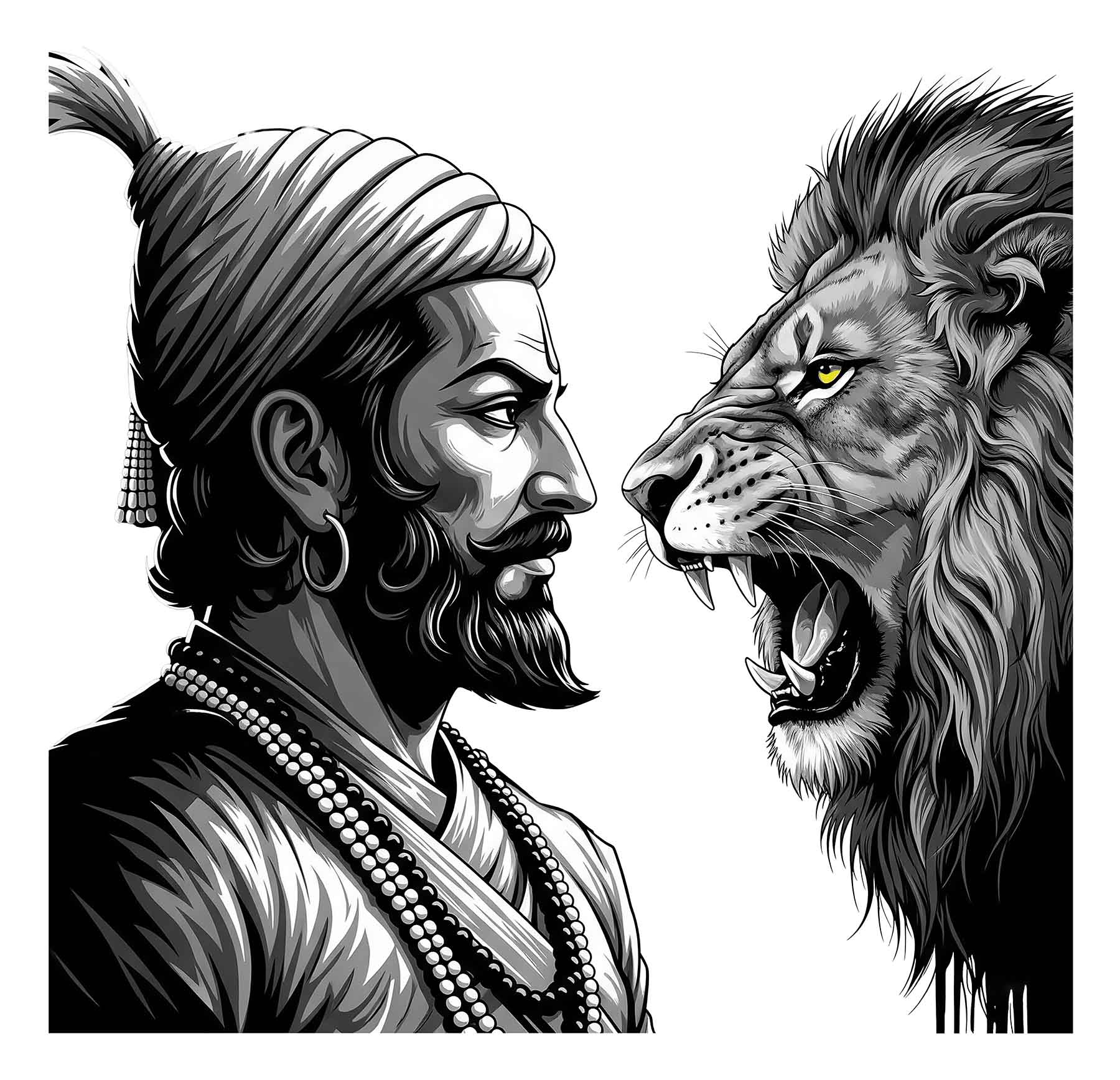 Chhatrapati's Roar: A Tribute to Maratha Valor(0048) - Photo Print