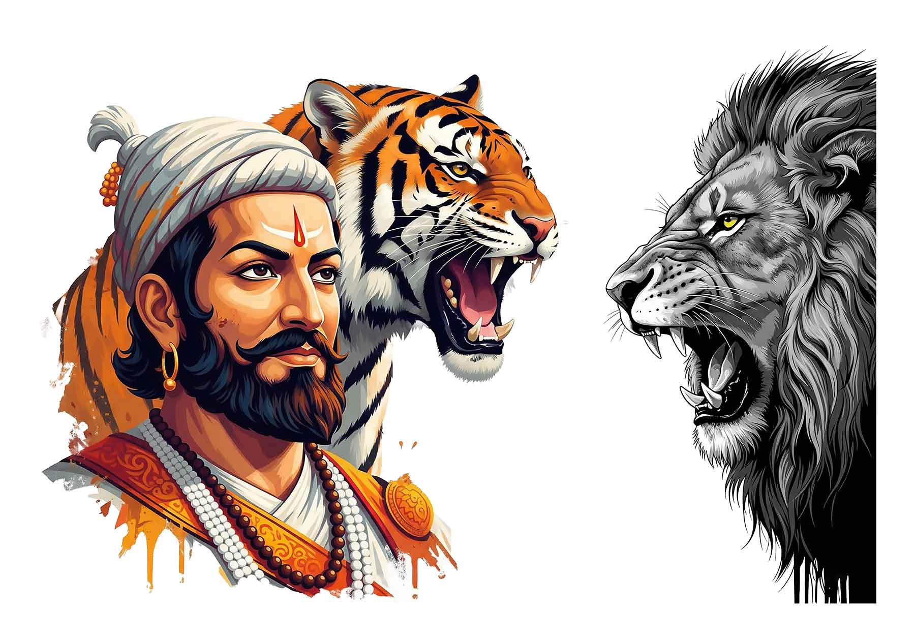 Chhatrapati's Roar: A Tribute to Maratha Valor(0050) - Photo Print