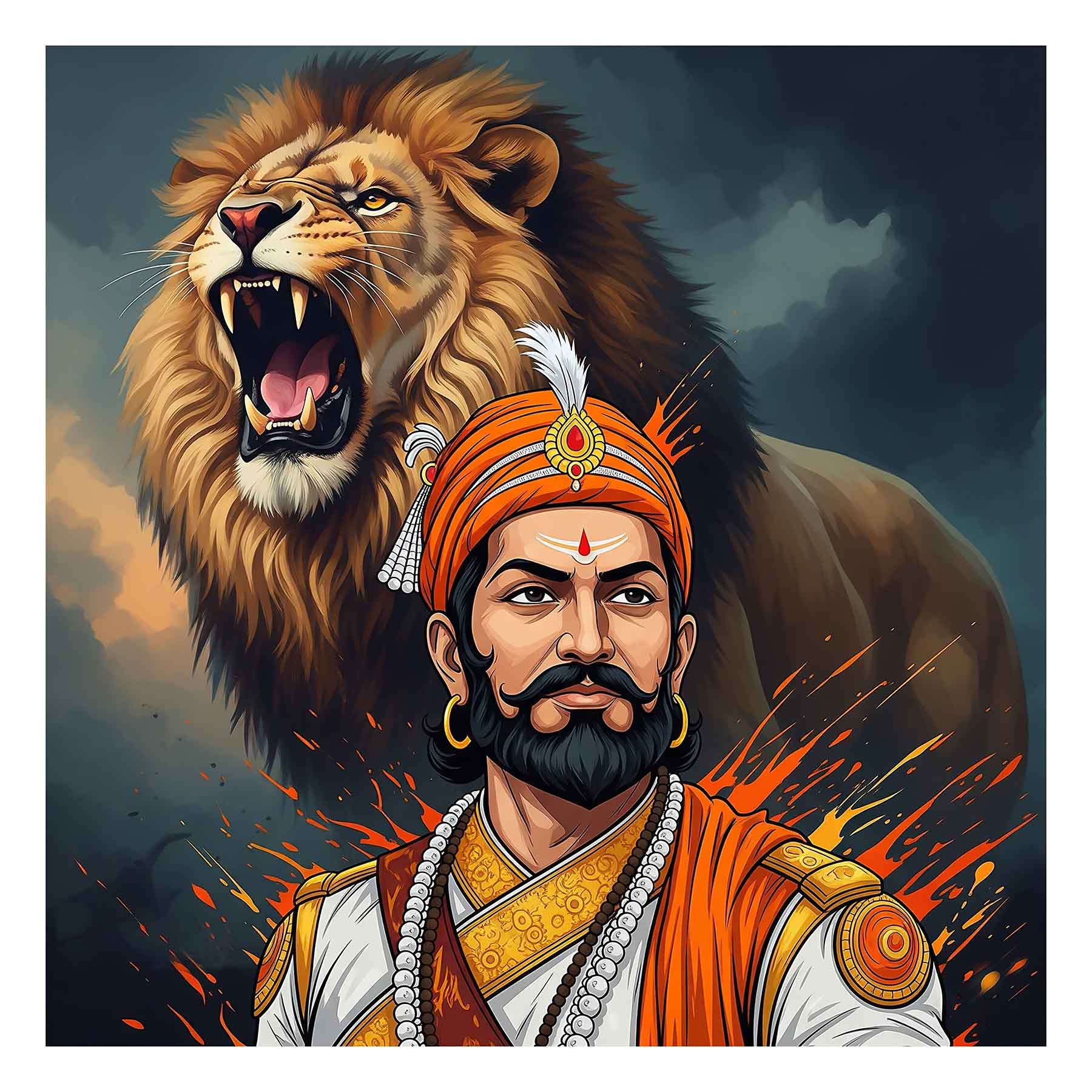 Chhatrapati's Roar: A Tribute to Maratha Valor(005) - Photo Print