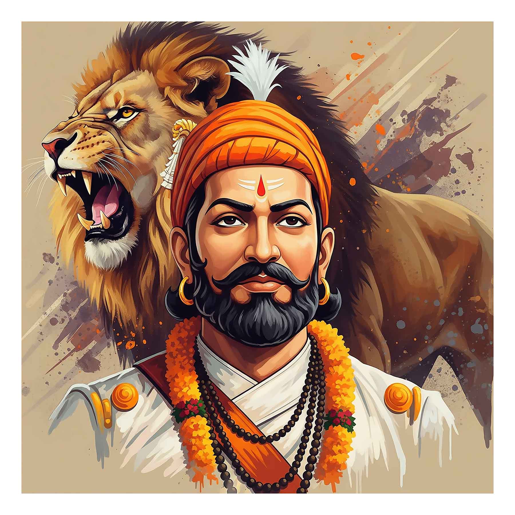 Chhatrapati's Roar: A Tribute to Maratha Valor(008) - Photo Print